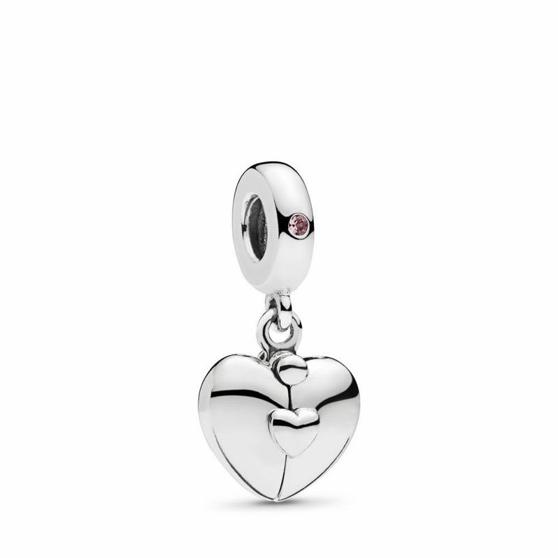 Pandora Family Locket Dangle Charm - Sterling Silver/Enamel/Pink/Crystal - Canada | ZT4793QH